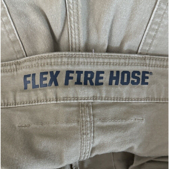 Duluth Trading Co Flex Fire Hose Cargo Pants Men 37x30 Khaki Distressed Workwear - Picture 8 of 11
